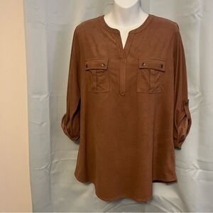 Chico's Chocolate Brown Long Sleeve Top